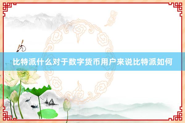 比特派什么对于数字货币用户来说比特派如何