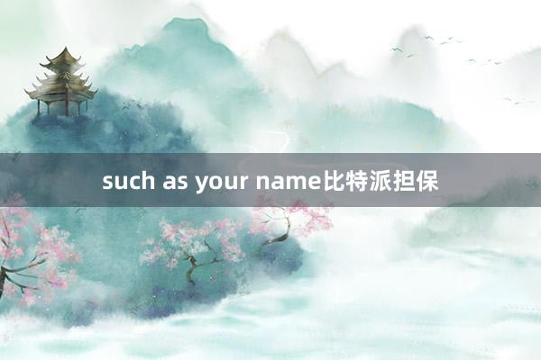 such as your name比特派担保