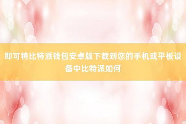 即可将比特派钱包安卓版下载到您的手机或平板设备中比特派如何