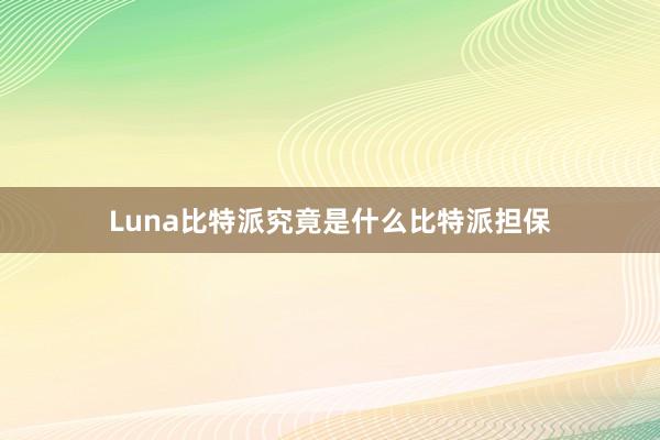 Luna比特派究竟是什么比特派担保