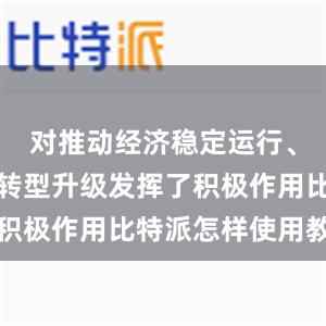 对推动经济稳定运行、引导产业转型升级发挥了积极作用比特派怎样使用教程