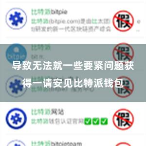 导致无法就一些要紧问题获得一请安见比特派钱包